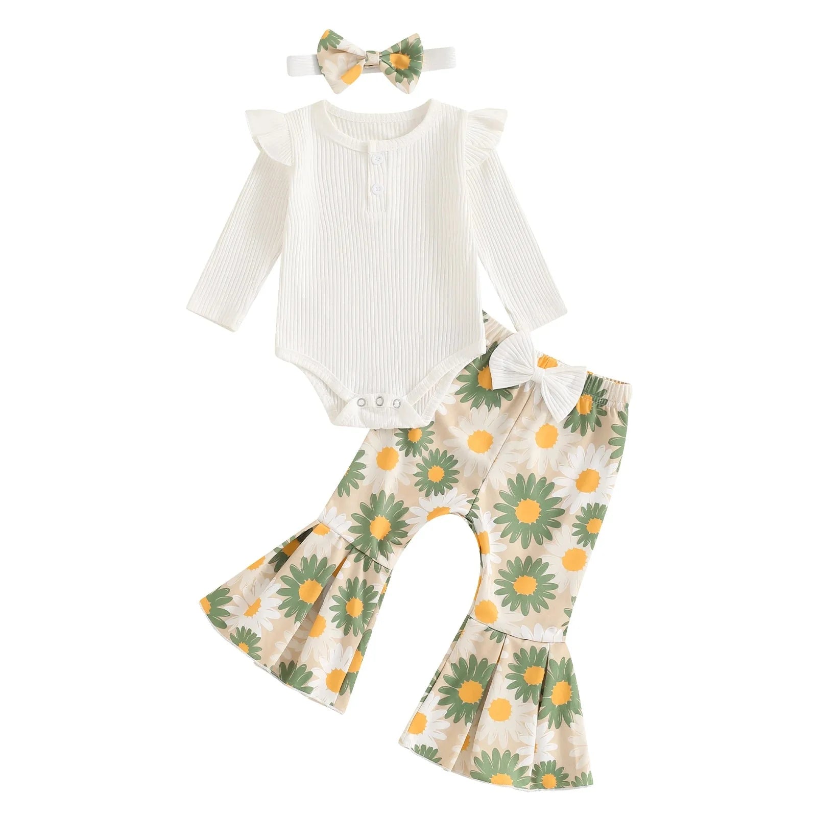 Lucia Floral Bell Bottom Outfit & Headband