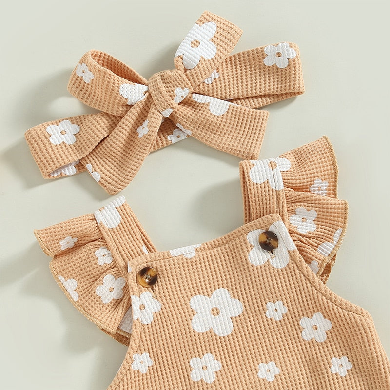 Ruffled Rae Flower Romper & Bow