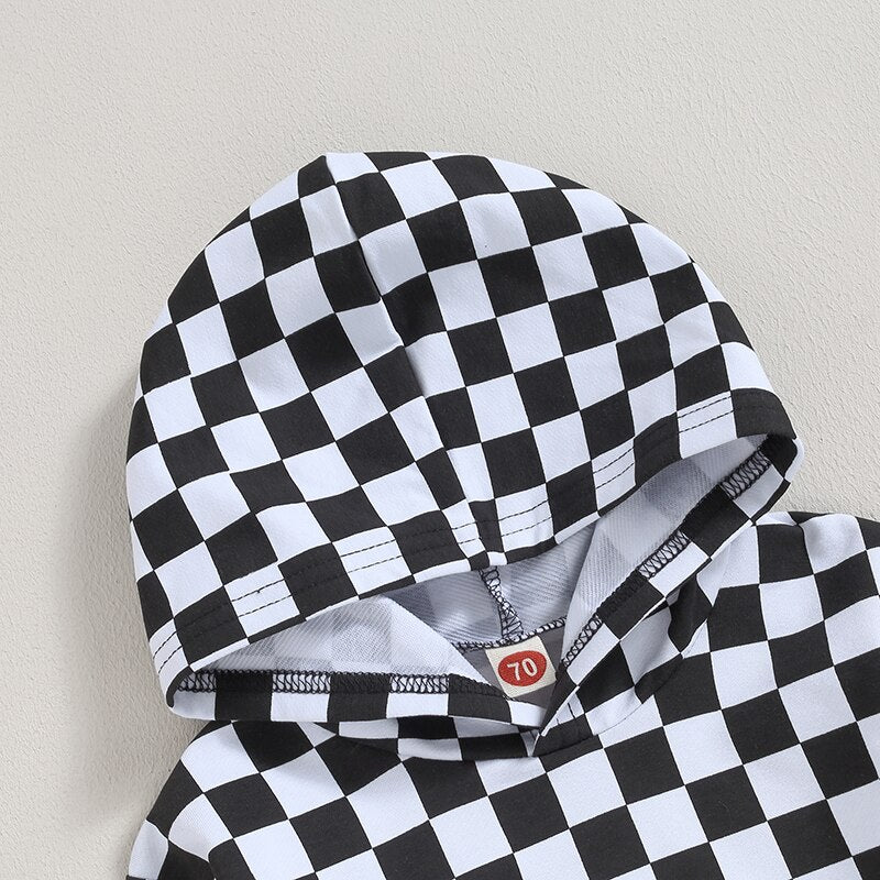 Checkered Hoodie & Pants Outfit