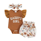 Daddy's Girl Floral Shorts & Bow Outfit