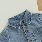 Collared Denim Romper