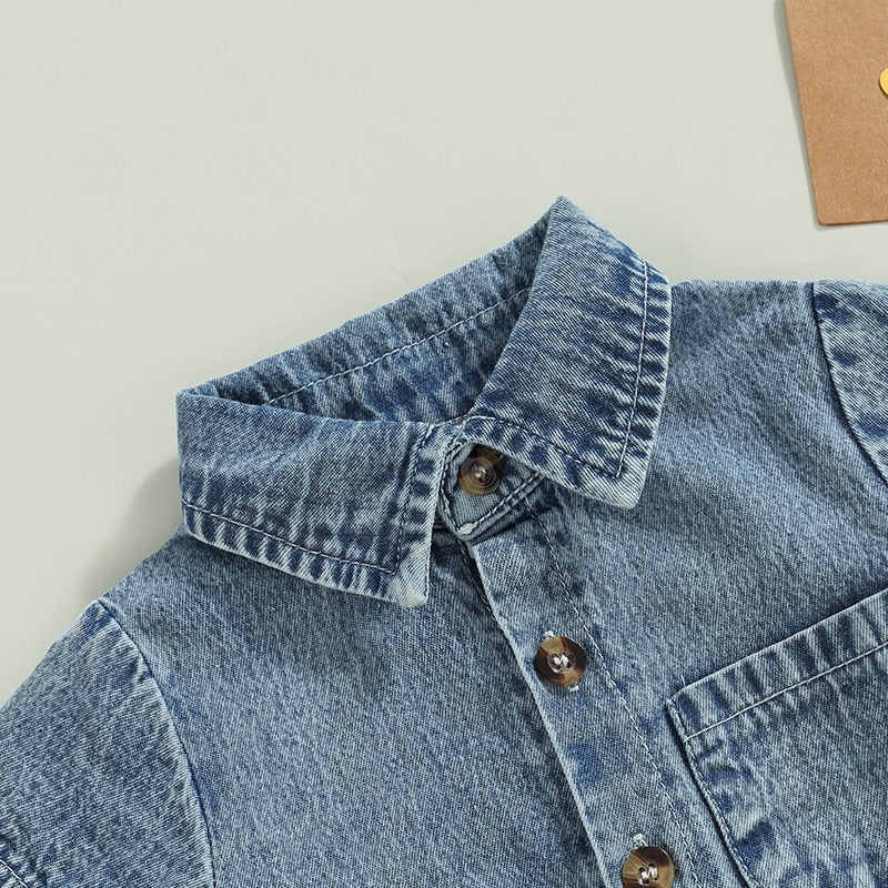 Collared Denim Romper