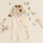 Ribbed Pocket Footie Onesie