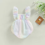 Rainbow Striped Dinosaur Romper