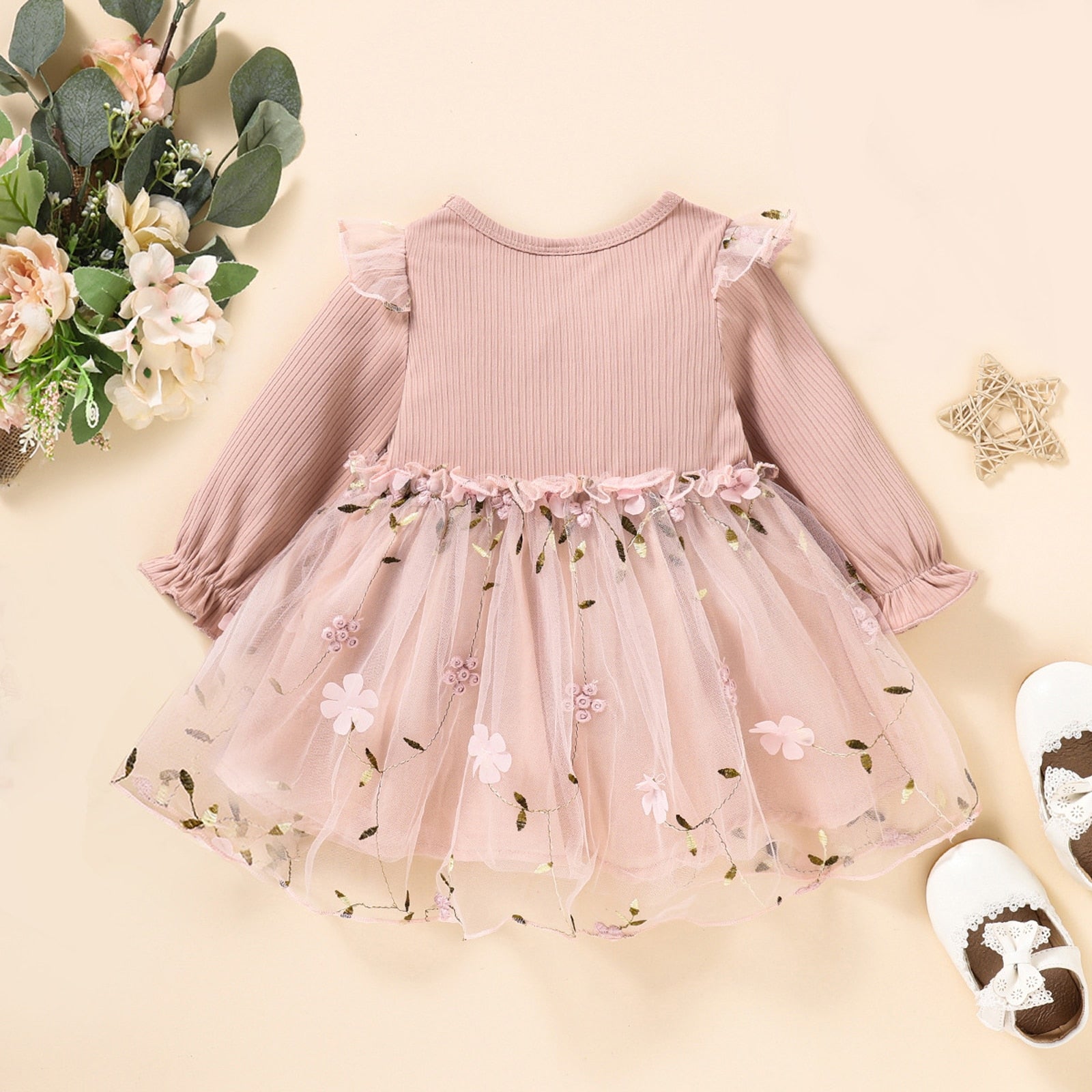 Embroidered Flower Tutu Dress