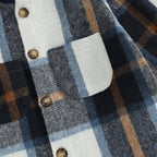 Plaid Hoodie Top with Solid Pants