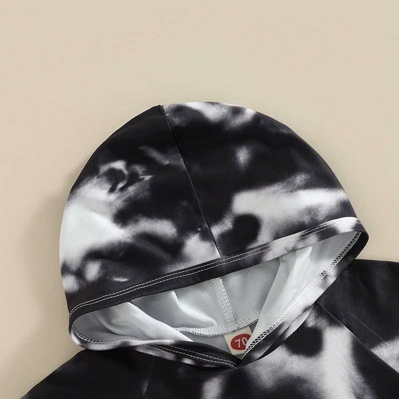Hooded Pocket Tie Dye T-Shirt & Shorts
