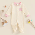 Ribbed Pocket Footie Onesie