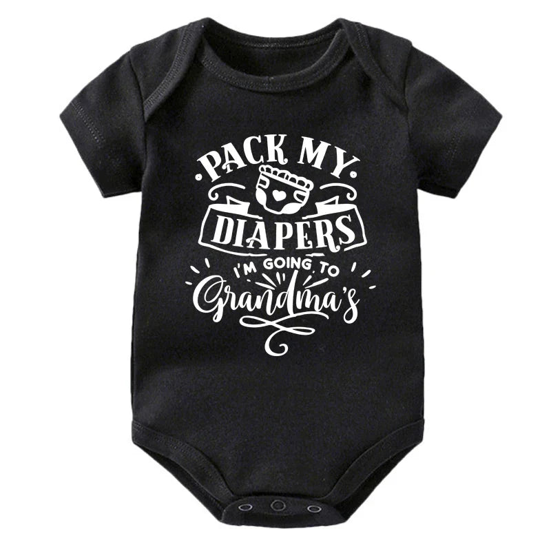 Pack My Diapers I'm Going To Grandma's Onesie