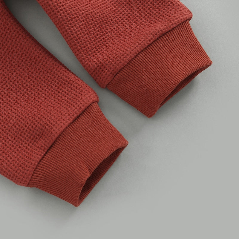 Solid Button Jogger Set