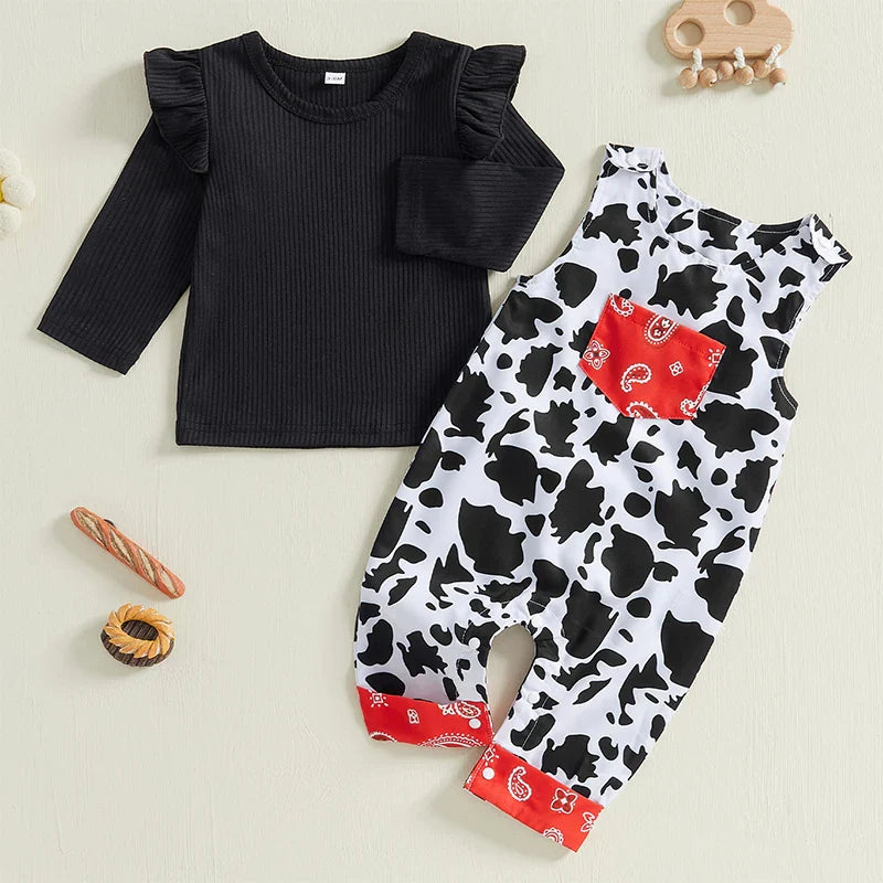 Paisley Cow Romper Set