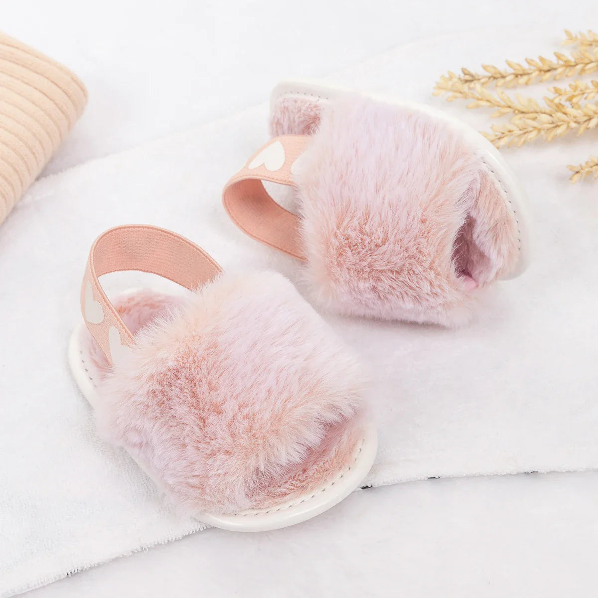 Fluffy Heart Sandals