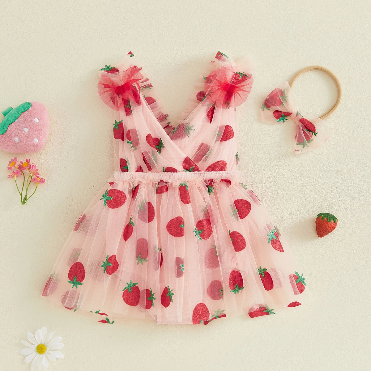 Strawberry Saylee Dress & Headband