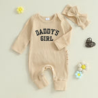 Ruffled Ribbed Daddy's Girl Onesie & Headband