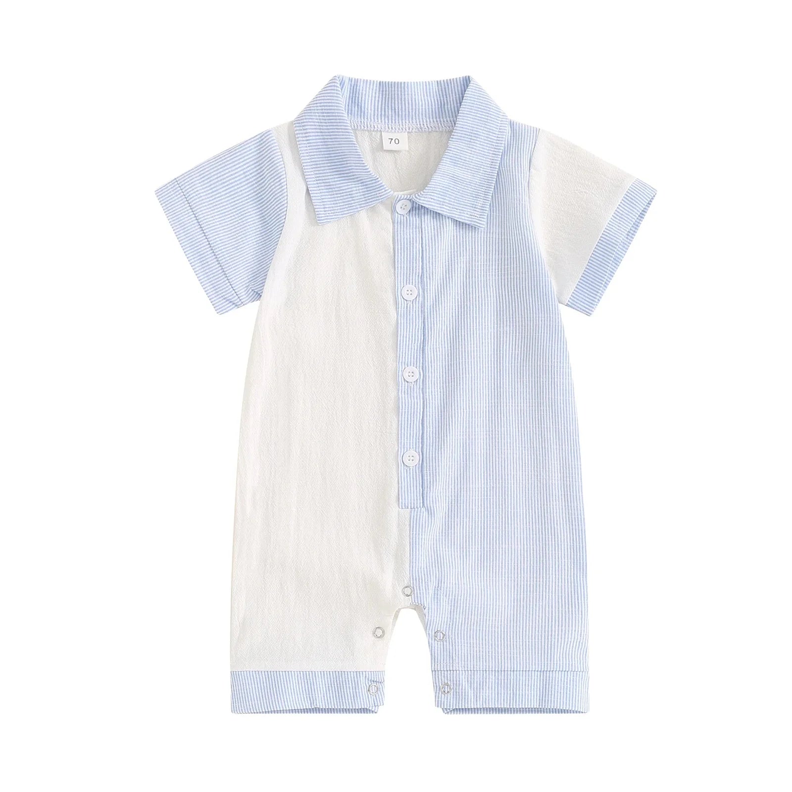 Collar Stripes Romper