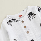 Cow Button Romper