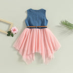 Sleeveless Denim Belt Cowgirl Dress