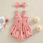 Cinched Summer Fruit Romper & Headband