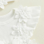 Ribbed Butterfly Flower Dress