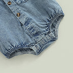 Collared Denim Romper