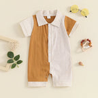 Collar Stripes Romper