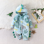 Plush Hooded Dinosaur Romper