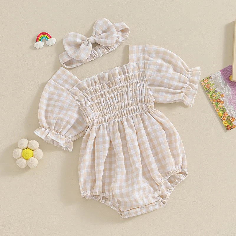 Plaid Whitley Romper & Headband