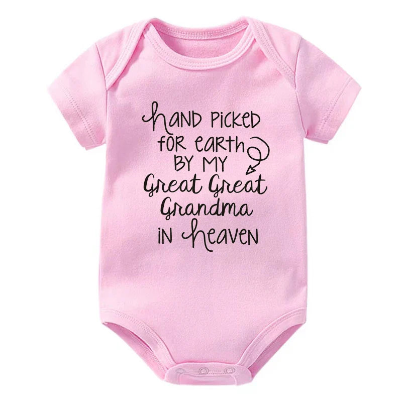 Hand Picked for Earth By My Great Great Grandma in Heaven Onesie