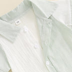 Collar Stripes Romper
