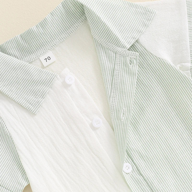 Collar Stripes Romper