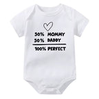 50% Mommy 50% Daddy 100% Perfect Baby Onesie (Multiple Color)