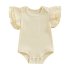 Ribbed Ruffles Solid Onesie