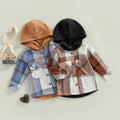 Boys Fall Plaid Hooded Flannel