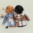 Boys Fall Plaid Hooded Flannel
