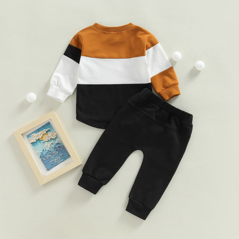 Patchwork Long Sleeve Outfit