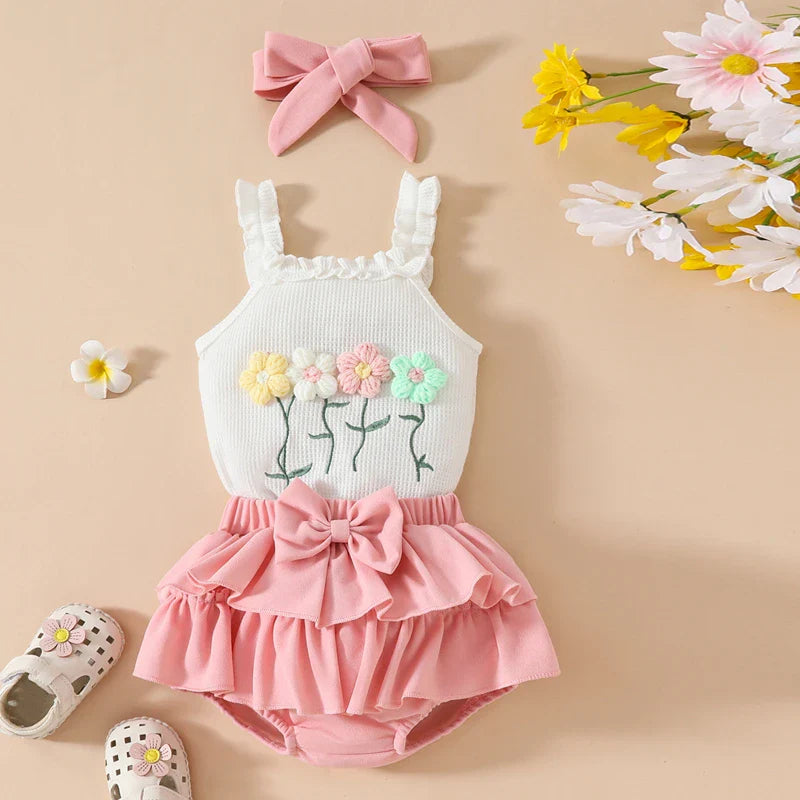 Summer Blossom Skirt Outfit & Bow