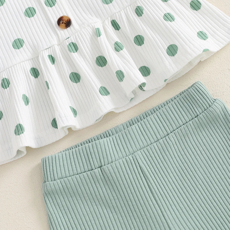 Ribbed Ruffles Patterned Top & Pants