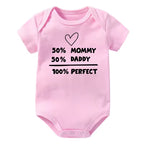 50% Mommy 50% Daddy 100% Perfect Baby Onesie (Multiple Color)