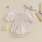 Plaid Whitley Romper & Headband