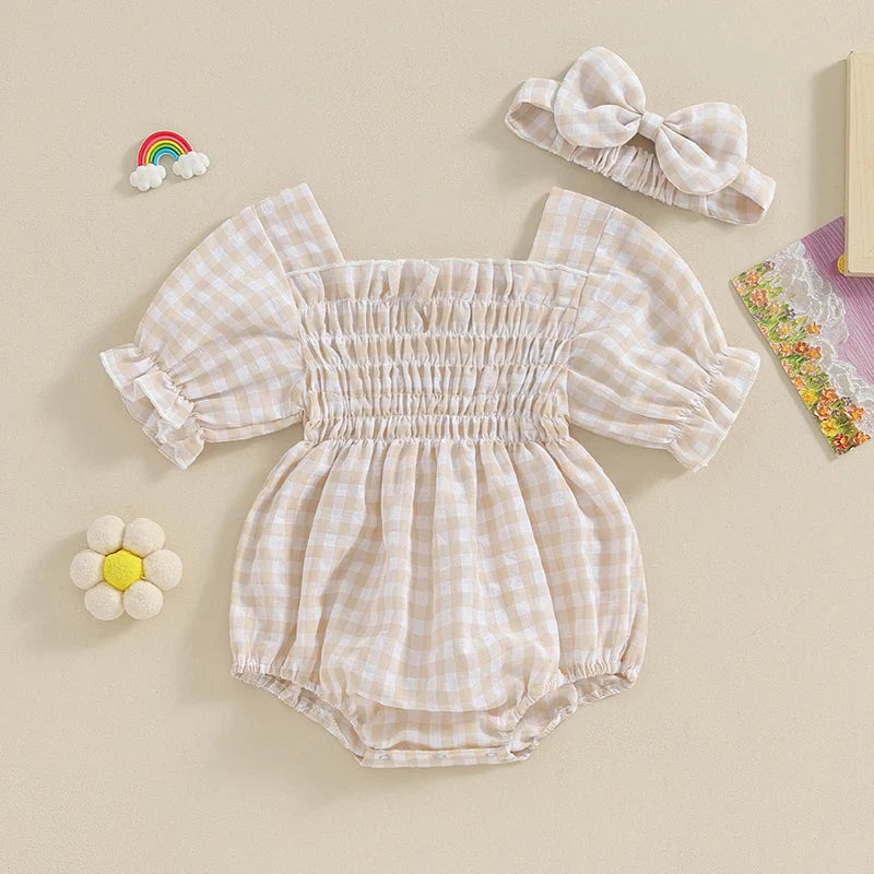 Plaid Whitley Romper & Headband