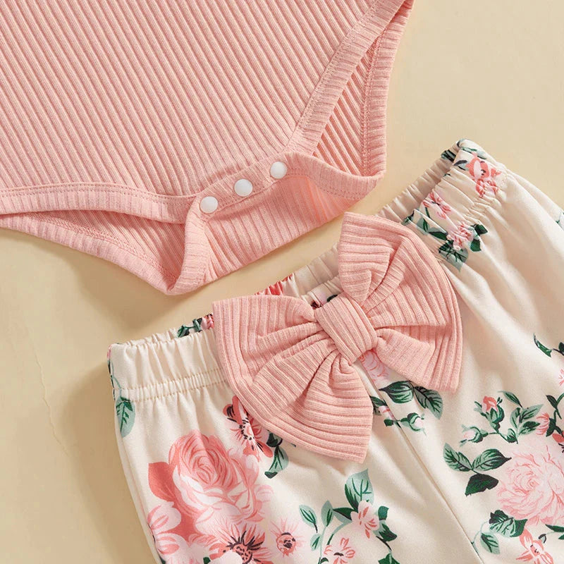 Aveline Floral Bell Bottoms Outfit & Bow
