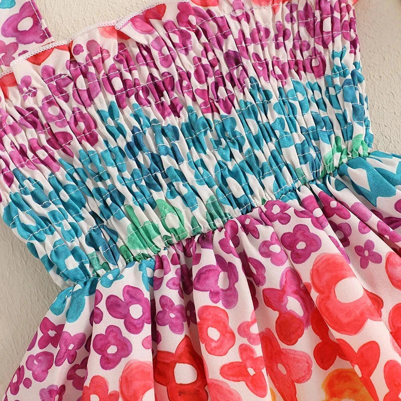 Patterned Summer Romper Dress & Hat