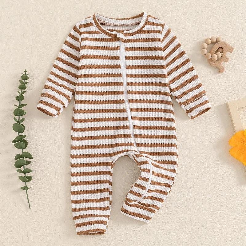 Striped Zipper Onesie