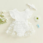 Ribbed Butterfly Flower Dress