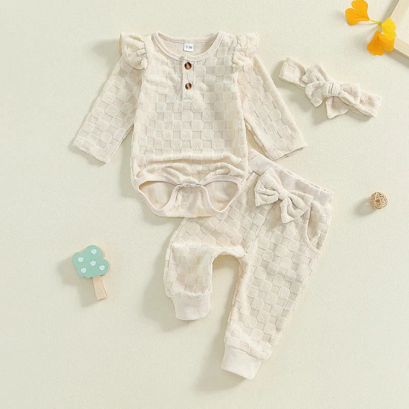 Solid Claire Checker Outfit & Bow