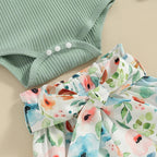 Daddy's Girl Floral Shorts & Bow Outfit