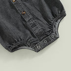 Collared Denim Romper