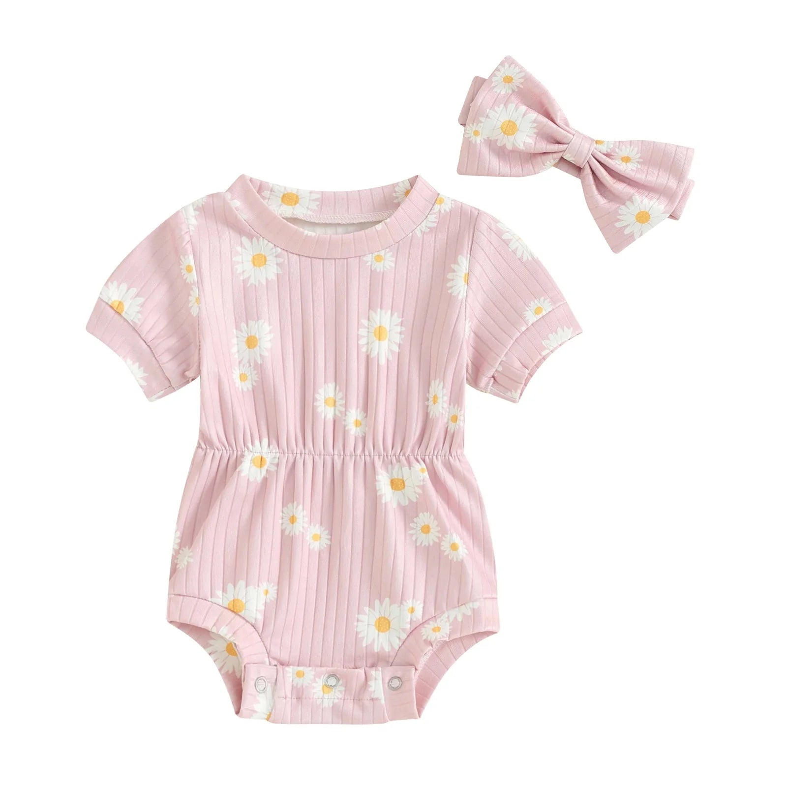 Ribbed Daisy Onesie & Headband