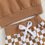 Checkered Plaid Pocket Top & Pants