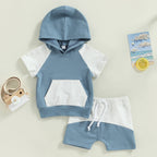 Short Sleeve T-shirt Hoodie & Shorts Set